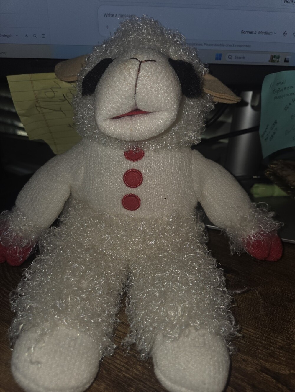 Aurora Talking Lamb Chop Plush 12" Shari Lewis Vtg 2004 Weighted Bottom TALKS